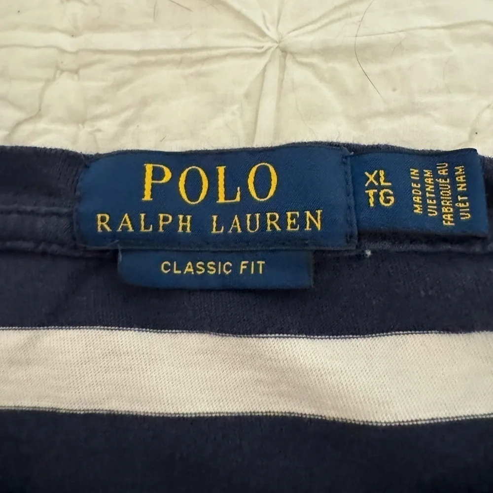 POLO Ralph lauren striped T shirt with pocket   Size XL